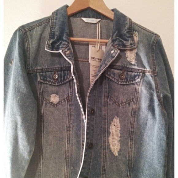 Highway Jeans Distressed Jean Jacket New XL - Picture 2 of 4